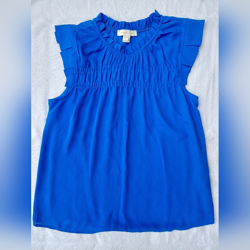 Monteau Blue Sleeveless Blouse